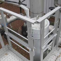 Aluminum guardrails around a filter