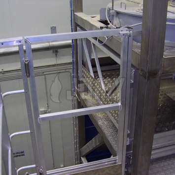 Aluminum gate on a working platform Aluminum gate on a working platform