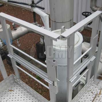 Aluminum guardrails around a filter Aluminum guardrails around a filter