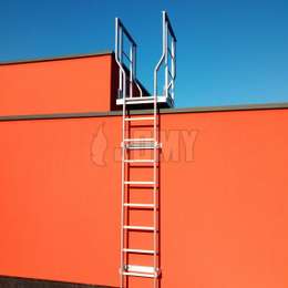 Vaste ladder met bordes voor een plat dak