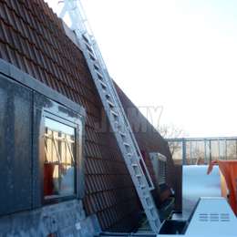 Ship ladder used outside for roof access.