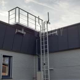 Safety accessories in lightweight aluminum: descent device system, different types of guardrails, horizontal or vertical fall restraint systems etc.