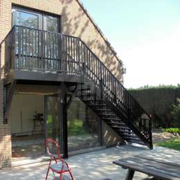 Fire escape stairs for a holiday rental.