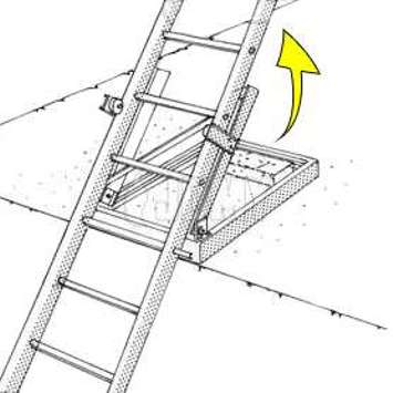 Ladder volledig kantelbaar.