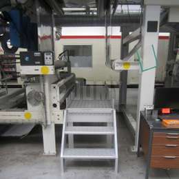 Stair and platform for accessing a work station on a production line.