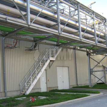 Industrial stairs for piping access Industrial stairs for piping access