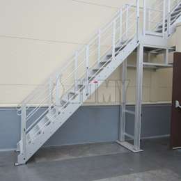 Different configurations for JOMY fire escape stairs are available.
