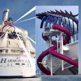 Intrekbare ladder geïnstalleerd voor onderhoudswerkzaamheden aan het cruiseschip Harmony of the Seas.