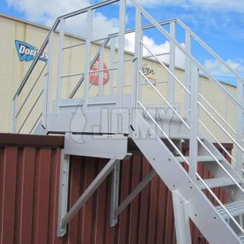 Jomy aluminum stairs on a roof Jomy aluminum stairs on a roof