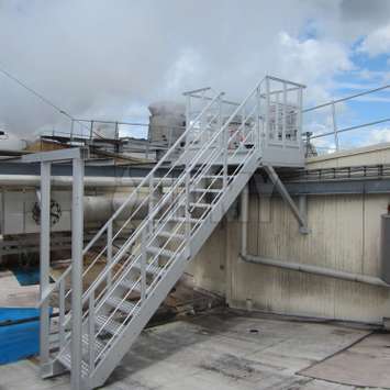 Jomy aluminum stairs on a roof Jomy aluminum stairs on a roof