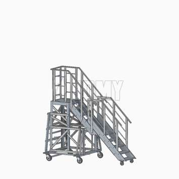 Rolling work platform with adjustable height and a useful width of 700 mm (2'4