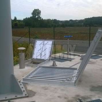 The lightweight aluminum constructions of JOMY are the ideal solution in the water treatment industry for safely accessing and maintaining the wells. JOMY products offer safe solutions for the water treatment industry.The presence of well ladders is essential in the water treatment industry. This kind of ladder can be installed to a curved or flat well surface. The ladder can be suspended or can rest o